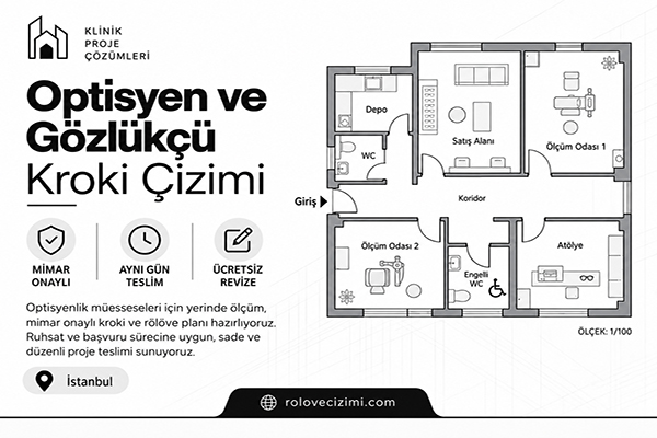 Optisyen ve Gözlükçü Kroki Çizimi İstanbul